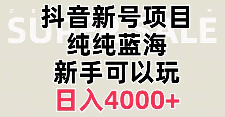 抖音蓝海赛道，必须是新账号，日入4000+【揭秘】-泱泱学习社