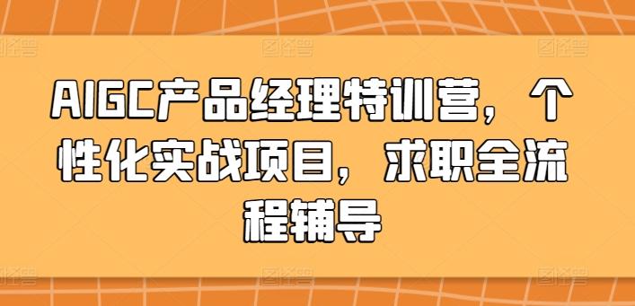 AIGC产品经理特训营，个性化实战项目，求职全流程辅导-泱泱学习社