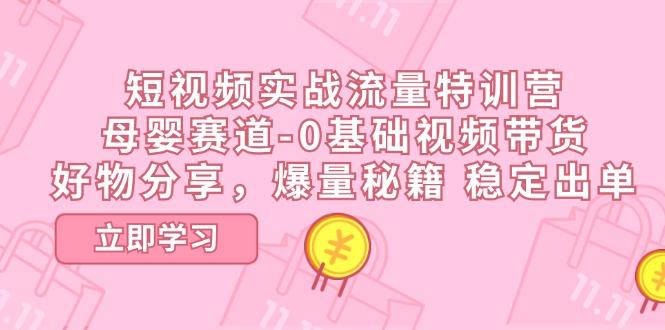短视频实战流量特训营，母婴赛道-0基础带货，好物分享，爆量秘籍 稳定出单-泱泱学习社