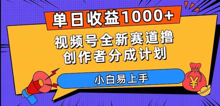 单日收益1000+，视频号全新赛道撸创作者分成计划，小白易上手【揭秘】-泱泱学习社