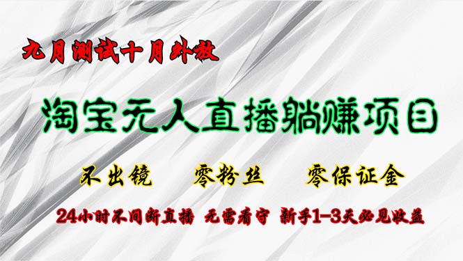 淘宝无人直播最新玩法，九月测试十月外放，不出镜零粉丝零保证金，24小…-泱泱学习社