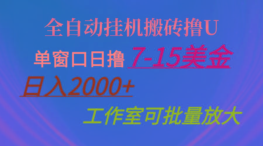 全自动挂机搬砖撸U，单窗口日撸7-15美金，日入2000+，可个人操作，工作…-泱泱学习社