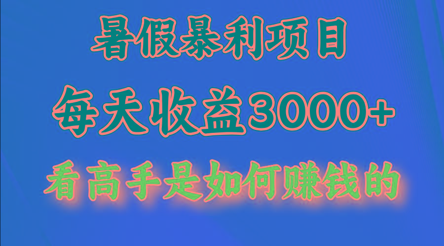 暑假暴力项目 1天收益3000+，视频号，快手，不露脸直播.次日结算-泱泱学习社
