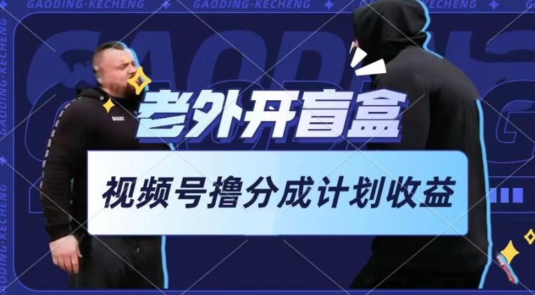 老外开盲盒视频，撸视频号分成计划收益，每天只需一小时，新手小白轻松上手【揭秘】-泱泱学习社