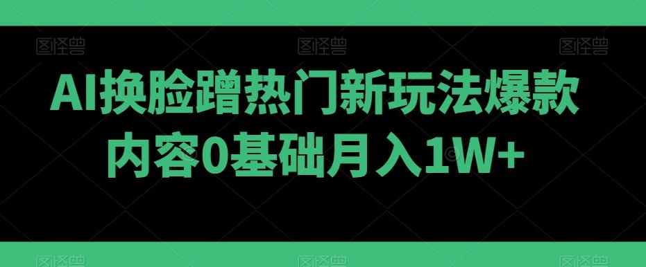 AI换脸蹭热门新玩法爆款内容0基础月入1W+-泱泱学习社