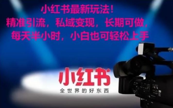 小红书最新玩法！精准引流，私域变现，长期可做，每天半小时，小白也可轻松上手【揭秘】-泱泱学习社