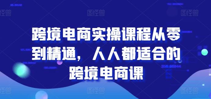 跨境电商实操课程从零到精通，人人都适合的跨境电商课-泱泱学习社