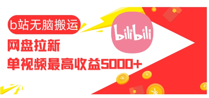 视频无脑搬运b站网盘拉新，单视频最高收益5k+【揭秘】-泱泱学习社