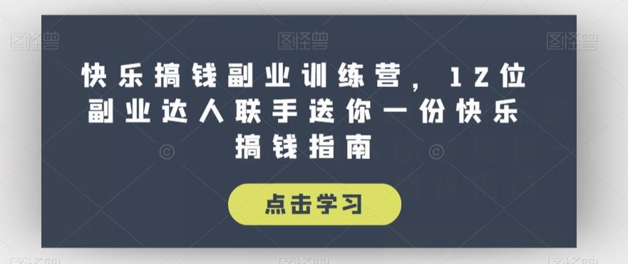 快乐搞钱副业训练营，12位副业达人联手送你一份快乐搞钱指南-泱泱学习社