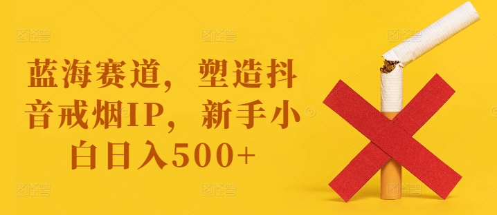 蓝海赛道，塑造抖音戒烟IP，新手小白日入500+【揭秘】-泱泱学习社