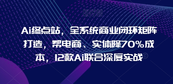 Ai终点站，全系统商业闭环矩阵打造，帮电商、实体降70%成本，12款Ai联合深度实战【0906更新】-泱泱学习社