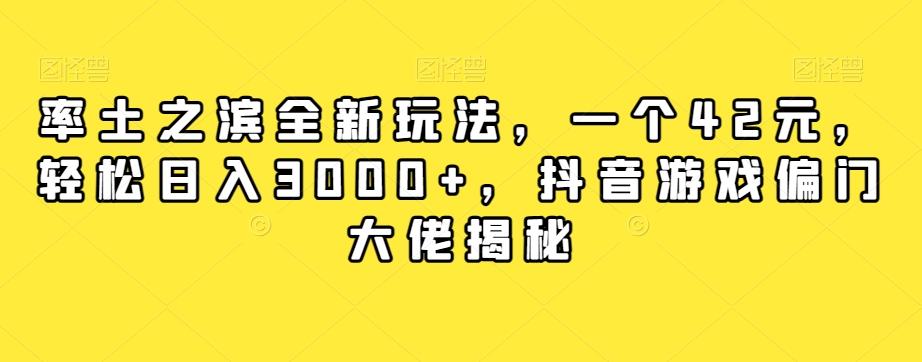 率土之滨全新玩法，一个42元，轻松日入3000+，抖音游戏偏门大佬揭秘-泱泱学习社