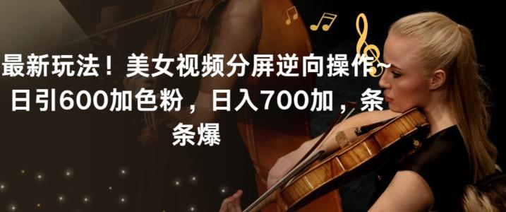 最新玩法！美女视频分屏逆向操作~日引600加色粉，日入700加，条条爆【揭秘】-泱泱学习社
