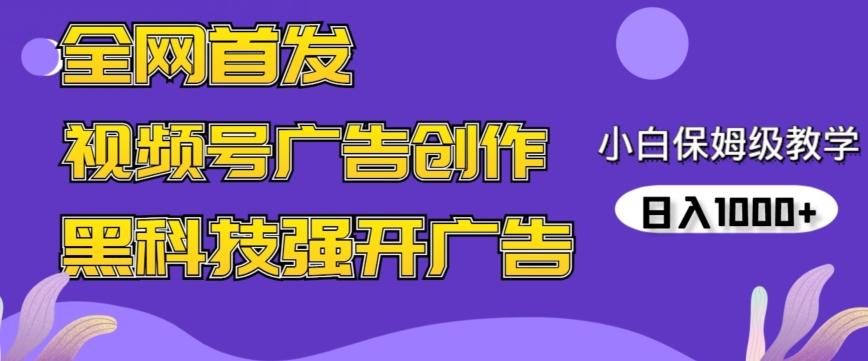 全网首发蝴蝶号广告创作，用AI做视频，黑科技强开广告，小白跟着做，日入1000+【揭秘】-泱泱学习社