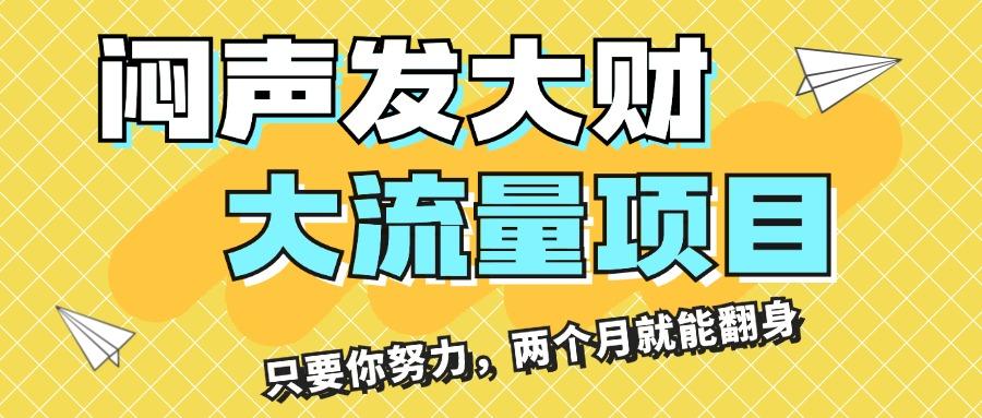 闷声发大财，大流量项目，月收益过3万，只要你努力，两个月就能翻身-泱泱学习社
