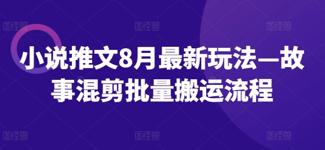 小说推文8月最新玩法—故事混剪批量搬运流程-泱泱学习社