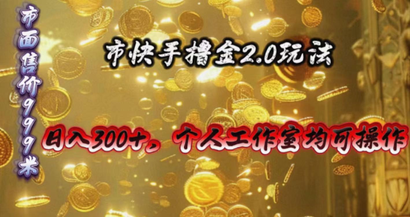 快手掘金2.0玩法，日入300+，个人工作室均可操作-泱泱学习社