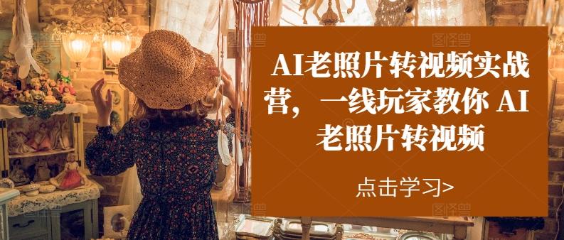 AI老照片转视频实战营，一线玩家教你AI老照片转视频-泱泱学习社
