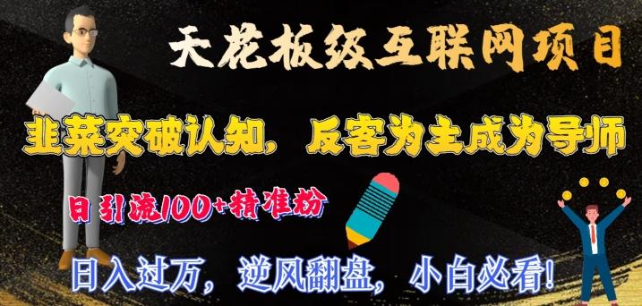 天花板级互联网项目，韭菜突破认知，反客为主成为导师，日引流100+精准粉-泱泱学习社