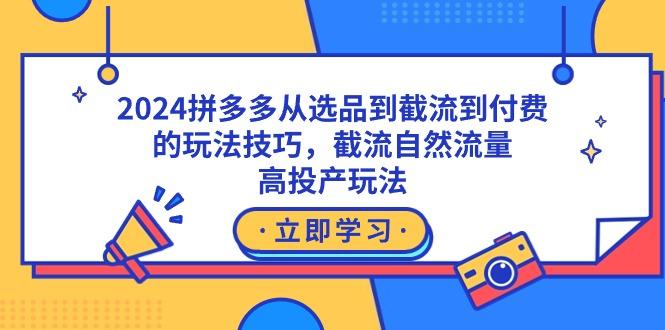 2024拼多多从选品到截流到付费的玩法技巧，截流自然流量玩法，高投产玩法-泱泱学习社