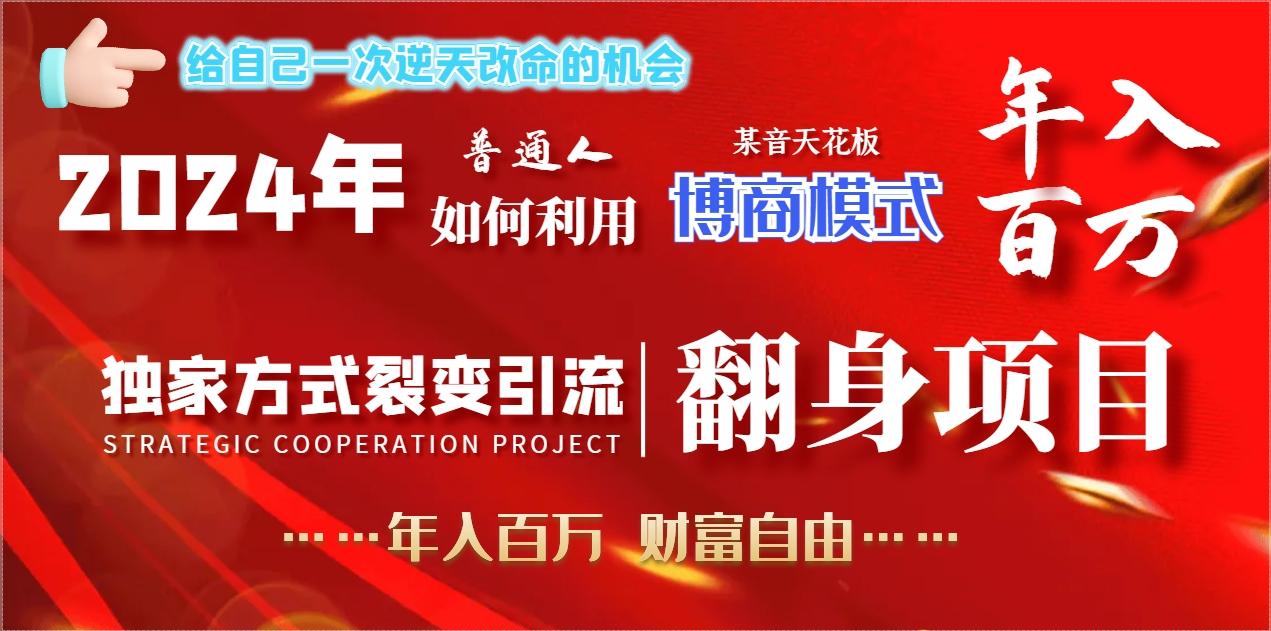 2024年普通人如何利用博商模式做翻身项目年入百万，财富自由-泱泱学习社