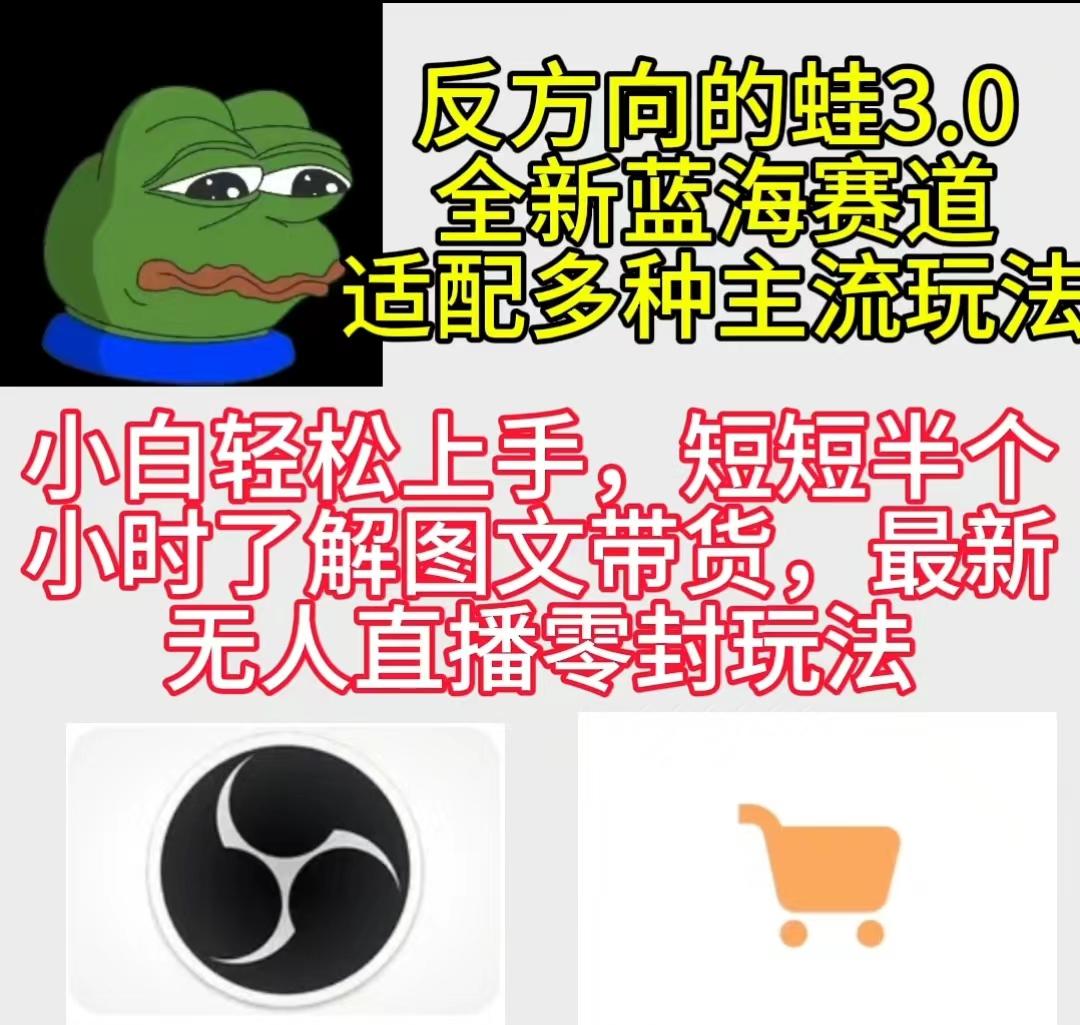 (9485期)反方向的蛙3.0，图文最新玩法，变现多元化，新蓝海项目，小白轻松上手-泱泱学习社