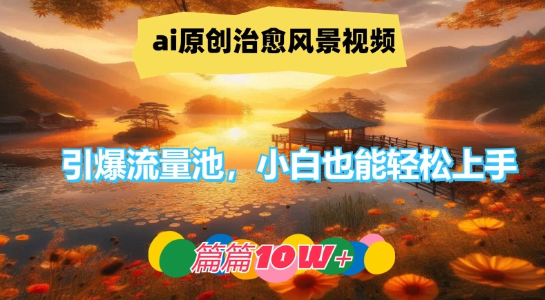 ai原创治愈风景视频，引爆流量池，小白也能轻松上手，篇篇10w+【揭秘】-泱泱学习社