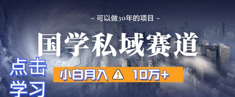 暴力国学私域赛道，小白月入10万+，引流+转化完整流程【揭秘】-泱泱学习社