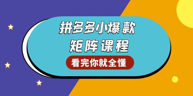 拼多多爆款矩阵课程：教你测出店铺爆款，优化销量，提升GMV，打造爆款群-泱泱学习社
