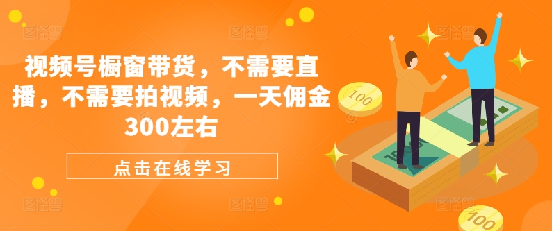 视频号橱窗带货，不需要直播，不需要拍视频，一天佣金300左右-泱泱学习社