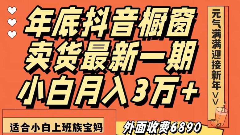 外面收费6890元年底抖音橱窗卖货最新一期，小白月入3万，适合小白上班族宝妈【揭秘】-泱泱学习社