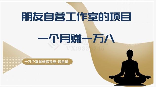 十万个富翁修炼宝典之16.朋友自营工作室的项目，一个月赚一万八-泱泱学习社