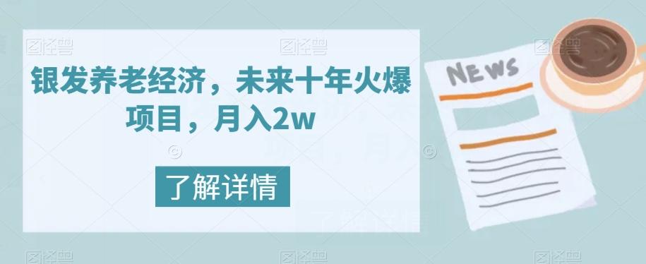 银发养老经济，未来十年火爆项目，月入2w【揭秘】-泱泱学习社