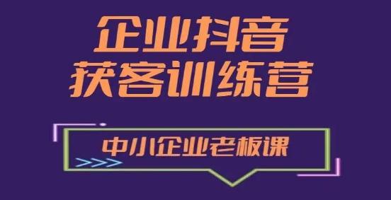 企业抖音营销获客增长训练营，中小企业老板必修课-泱泱学习社
