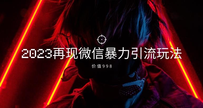 价值998元2023最新微信暴力引流玩法，日引流50-100+-泱泱学习社