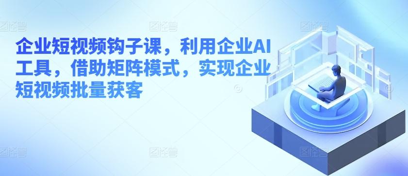 企业短视频钩子课，利用企业AI工具，借助矩阵模式，实现企业短视频批量获客-泱泱学习社