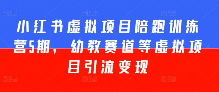 小红书虚拟项目陪跑训练营5期，幼教赛道等虚拟项目引流变现-泱泱学习社