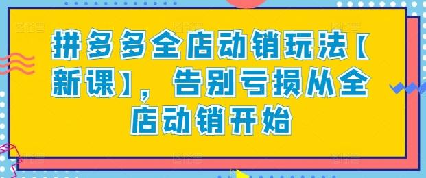 拼多多全店动销玩法【新课】，告别亏损从全店动销开始-泱泱学习社