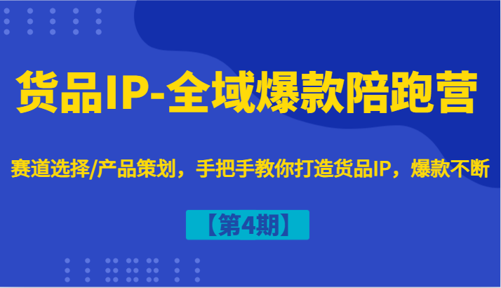 货品IP-全域爆款陪跑营【第4期】赛道选择/产品策划，手把手教你打造货品IP，爆款不断-泱泱学习社