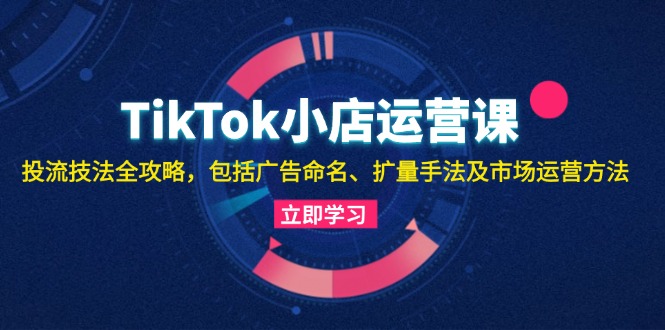 TikTok小店运营课：投流技法全攻略，包括广告命名 扩量手法及市场运营方法-泱泱学习社