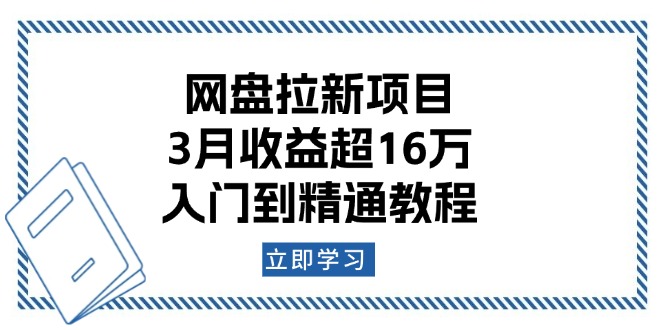 网盘拉新项目：3月收益超16万，入门到精通教程-泱泱学习社
