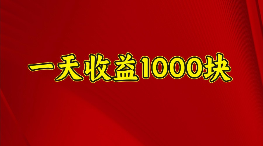 一天收益1000块，2025全网首发-泱泱学习社
