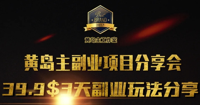 黄岛主副业分享会1期：3天3个副业玩法，速度上车-泱泱学习社