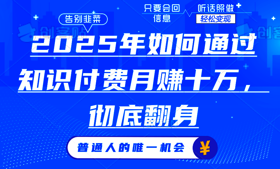 2025年如何通过知识付费月入十万，年入百万。。-泱泱学习社