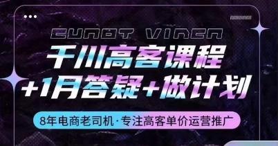 千川高客课程+1月答疑+做计划，详解千川原理和投放技巧-泱泱学习社