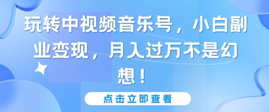 玩转中视频音乐号，小白副业变现，月入过万不是幻想【揭秘】-泱泱学习社