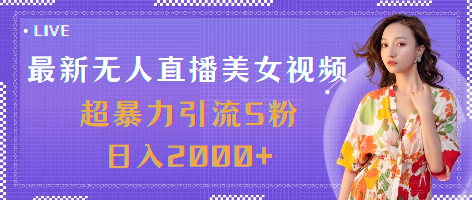 最新无人直播美女视频，超暴力引流S粉日入2000+-泱泱学习社
