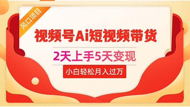2天上手5天变现视频号Ai短视频带货0粉丝0基础小白轻松月入过万-泱泱学习社