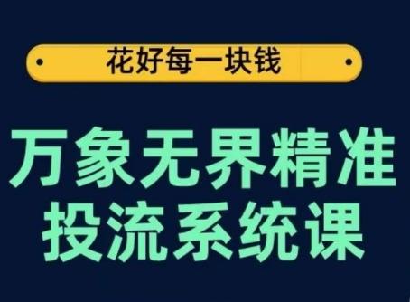 万象无界精准投流系统课，从关键词到推荐，从万象台到达摩盘，从底层原理到实操步骤-泱泱学习社