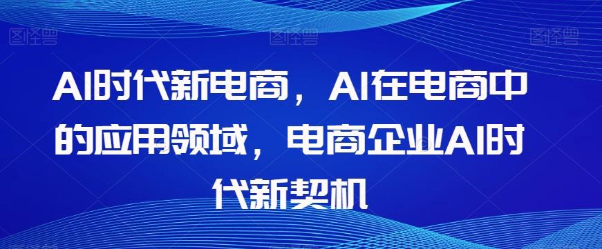 Al时代新电商，Al在电商中的应用领域，电商企业AI时代新契机-泱泱学习社
